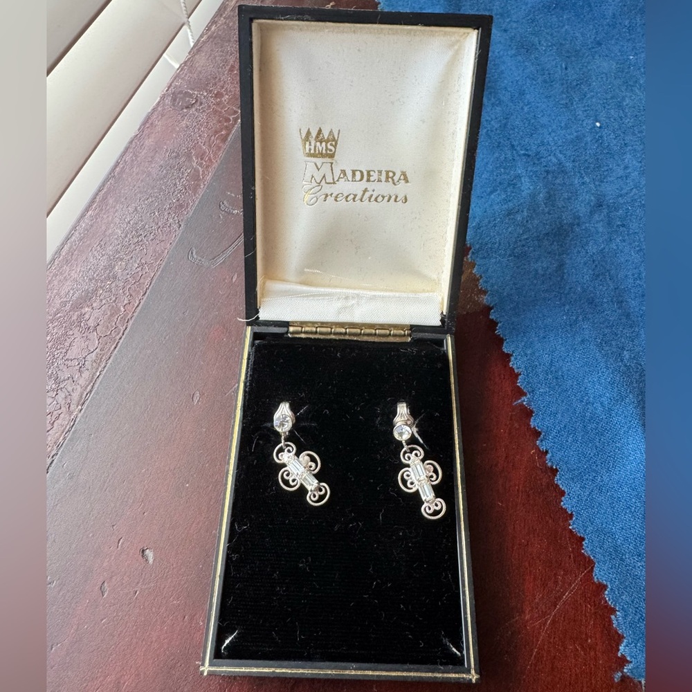 1960s Cross Earrings with Original Box
